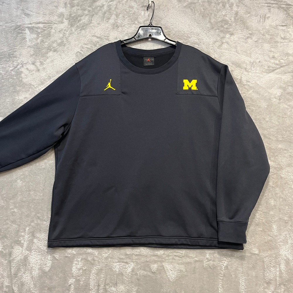 Jordan Michigan Wolverines Sweatshirt Mens 3XL Black Therma-FIT Pullover